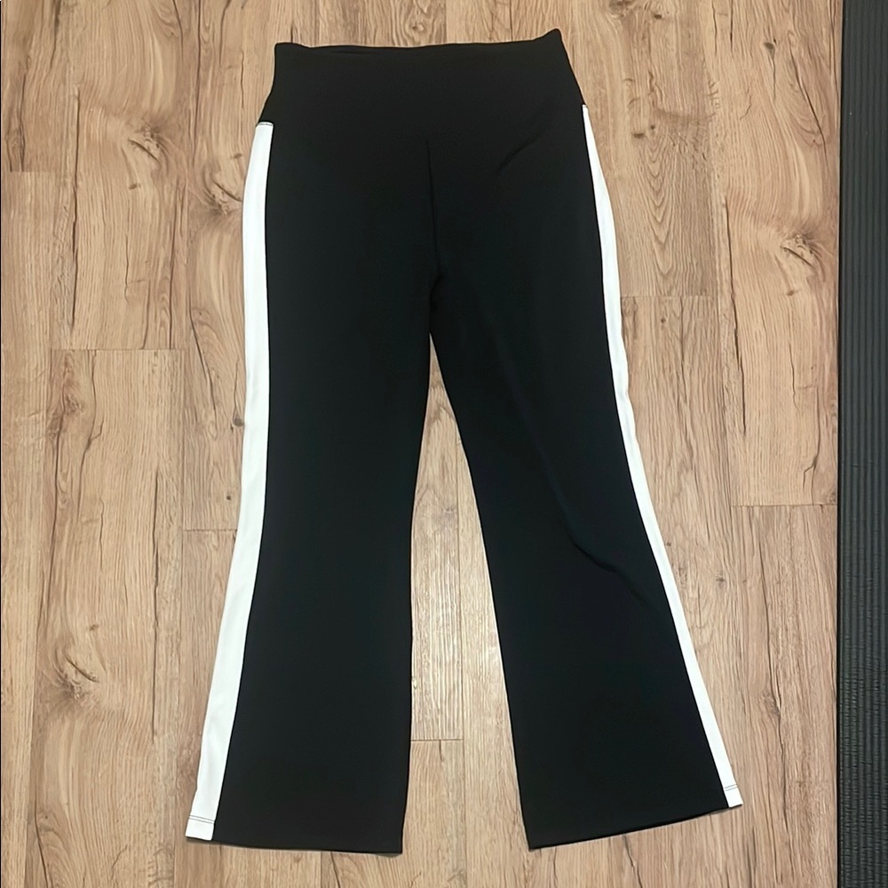 LOFT Black Pants with White Stripes